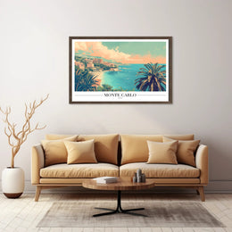 Monte Carlo Coastal View Retro Travel Poster PosterGoat