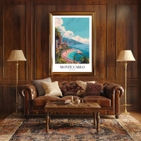 Monte Carlo Glamour Travel Poster PosterGoat