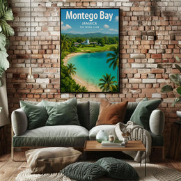 Montego Bay Tropical Paradise Retro Travel Poster PosterGoat