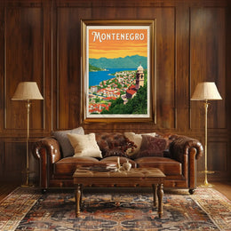 Montenegro Travel: Vintage Scenic Peaceful Coastline Travel Poster PosterGoat