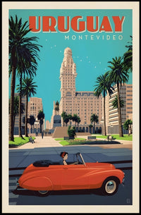 Montevideo Vintage Travel Scene Mid-Century Travel Poster PosterGoat