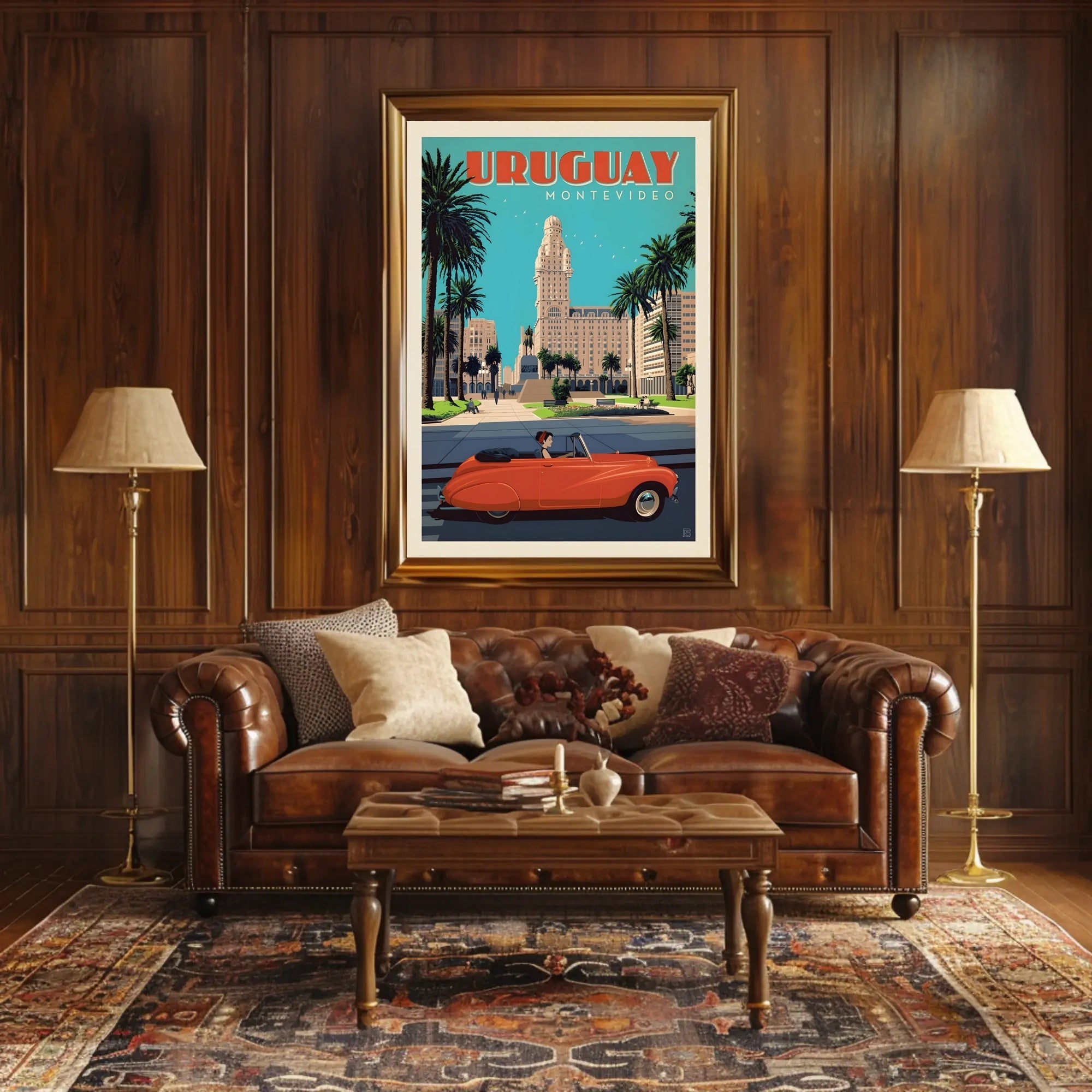 Montevideo Vintage Travel Scene Mid-Century Travel Poster PosterGoat