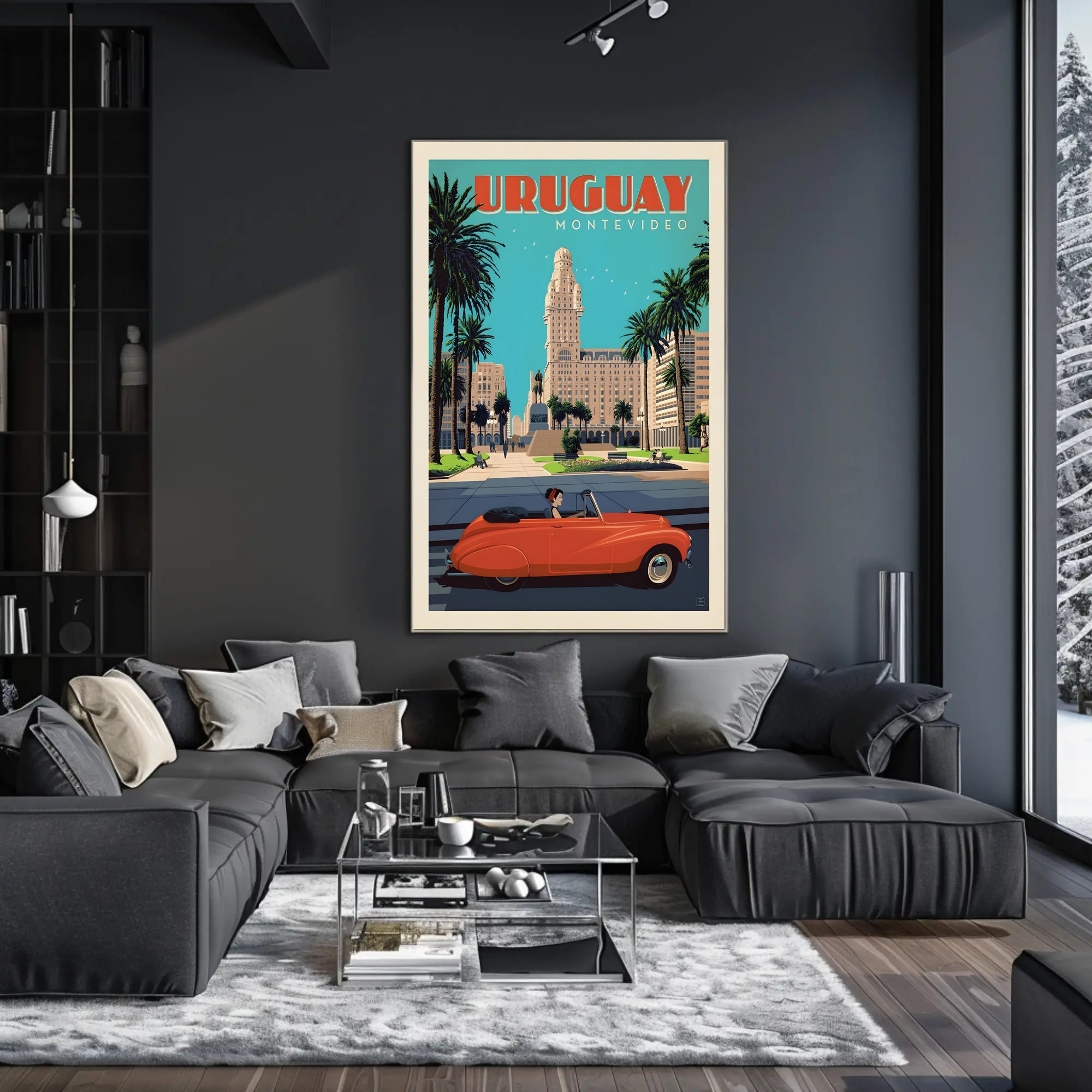 Montevideo Vintage Travel Scene Mid-Century Travel Poster PosterGoat
