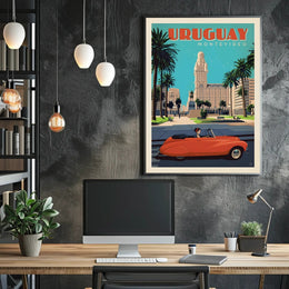 Montevideo Vintage Travel Scene Mid-Century Travel Poster PosterGoat