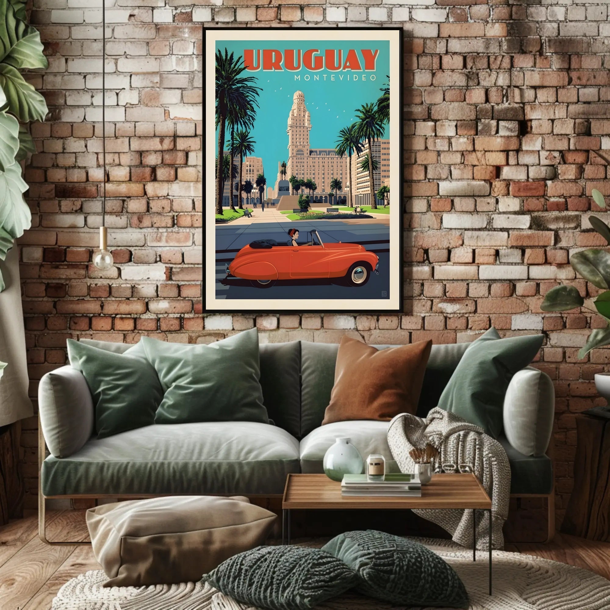 Montevideo Vintage Travel Scene Mid-Century Travel Poster PosterGoat