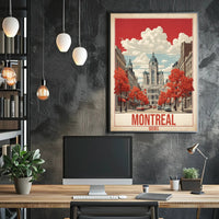 Montreal Mid-Century Street Scene Urban or Cityscape Poster PosterGoat