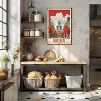 Montreal Mid-Century Street Scene Urban or Cityscape Poster PosterGoat