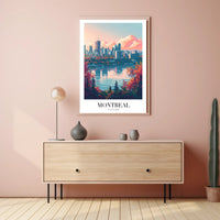 Montreal Skyline at Sunset Urban or Cityscape Poster PosterGoat
