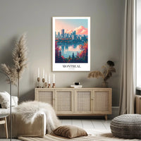 Montreal Skyline at Sunset Urban or Cityscape Poster PosterGoat