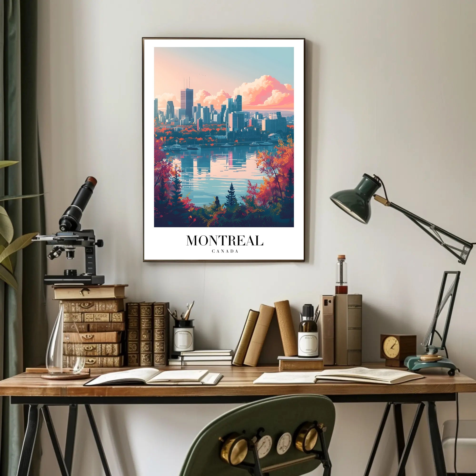 Montreal Skyline at Sunset Urban or Cityscape Poster PosterGoat