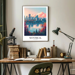 Montreal Skyline at Sunset Urban or Cityscape Poster PosterGoat