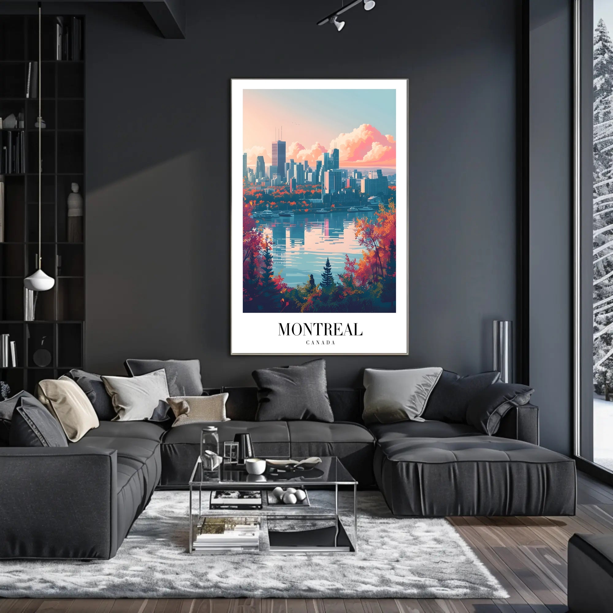Montreal Skyline at Sunset Urban or Cityscape Poster PosterGoat