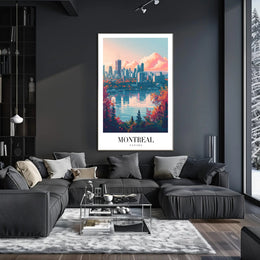 Montreal Skyline at Sunset Urban or Cityscape Poster PosterGoat