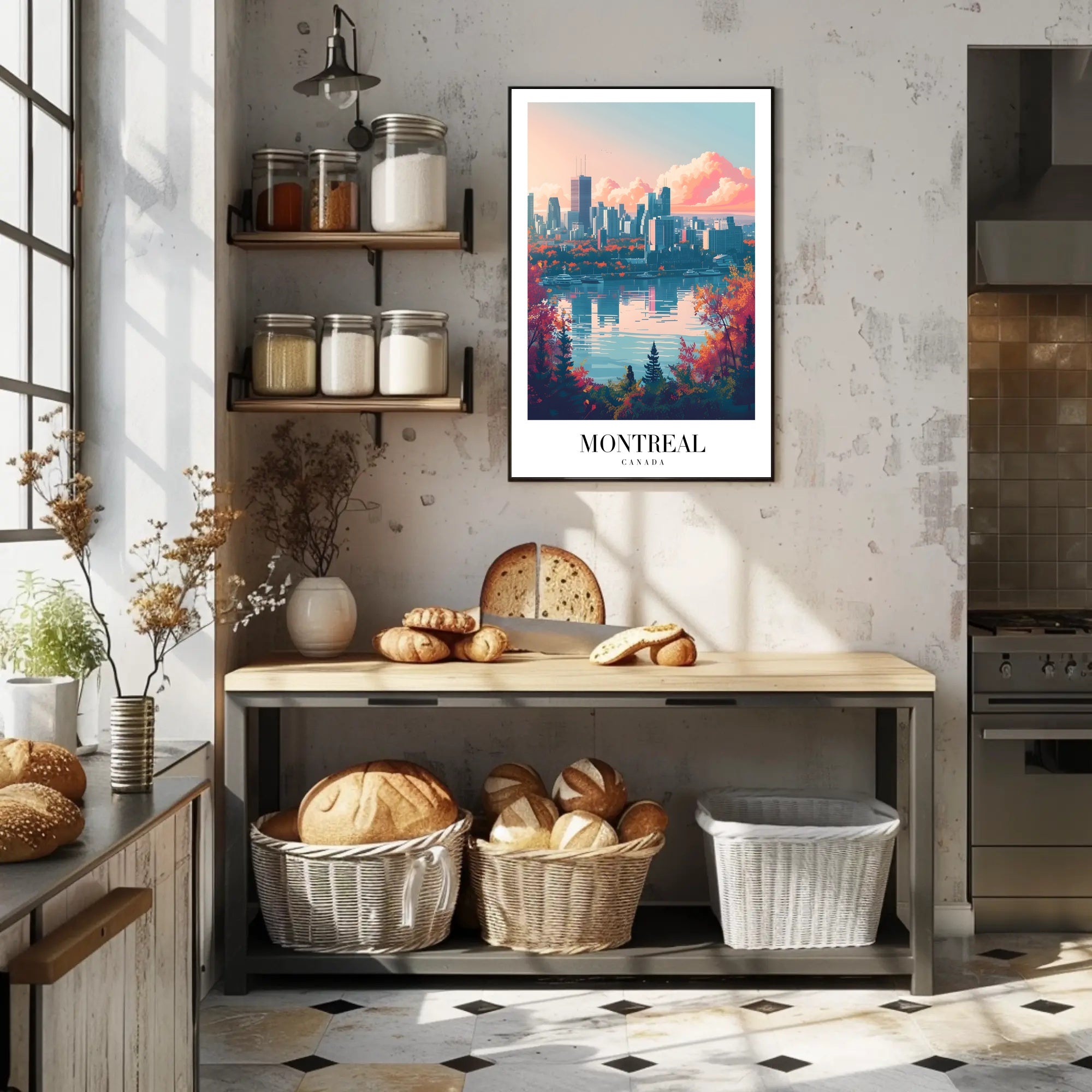Montreal Skyline at Sunset Urban or Cityscape Poster PosterGoat