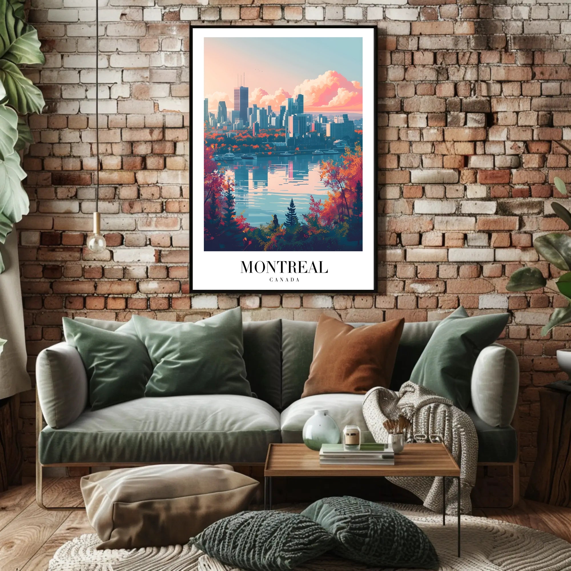 Montreal Skyline at Sunset Urban or Cityscape Poster PosterGoat