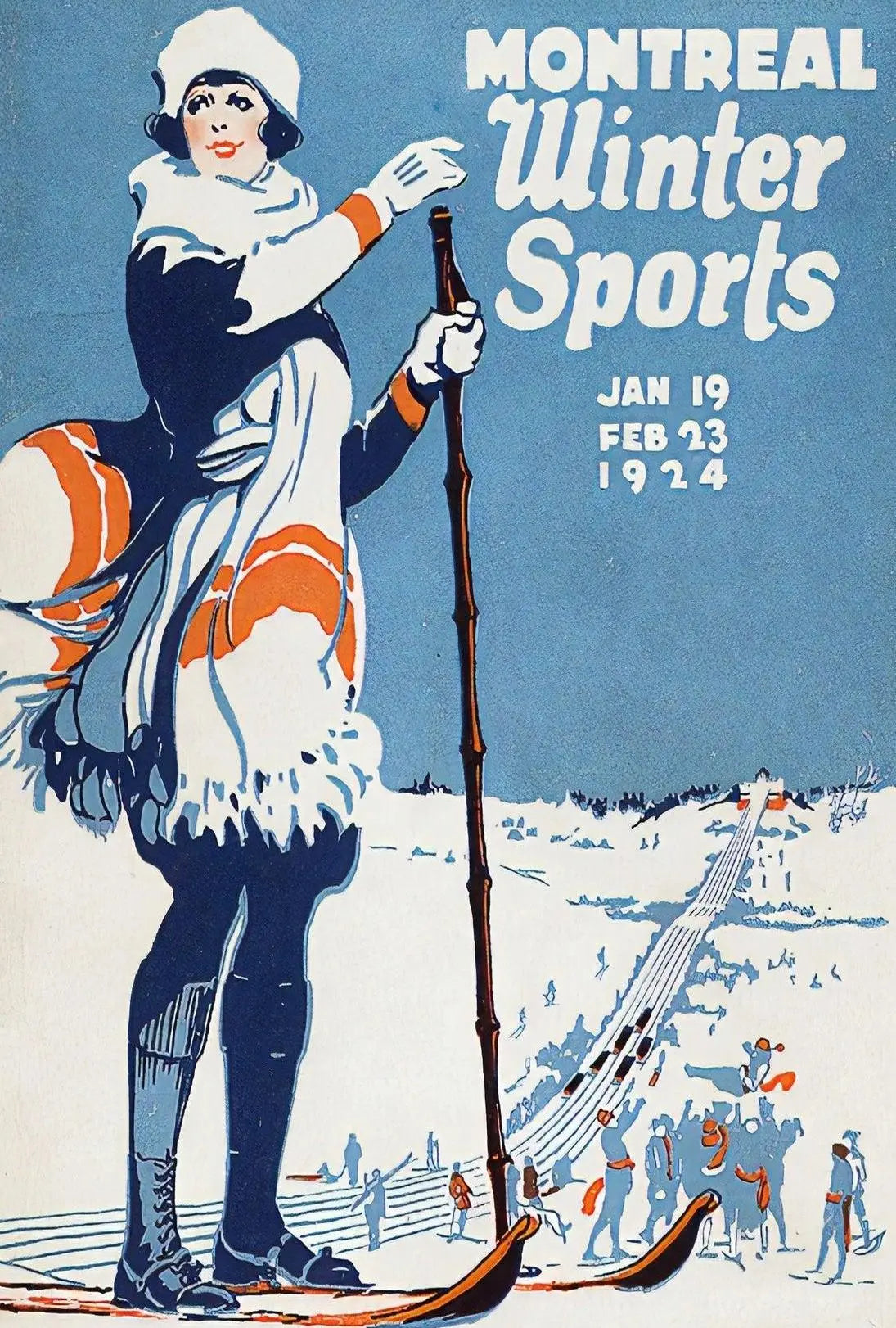 Montreal Winter Sports 1924 Vintage Poster - Sports Poster PosterGoat