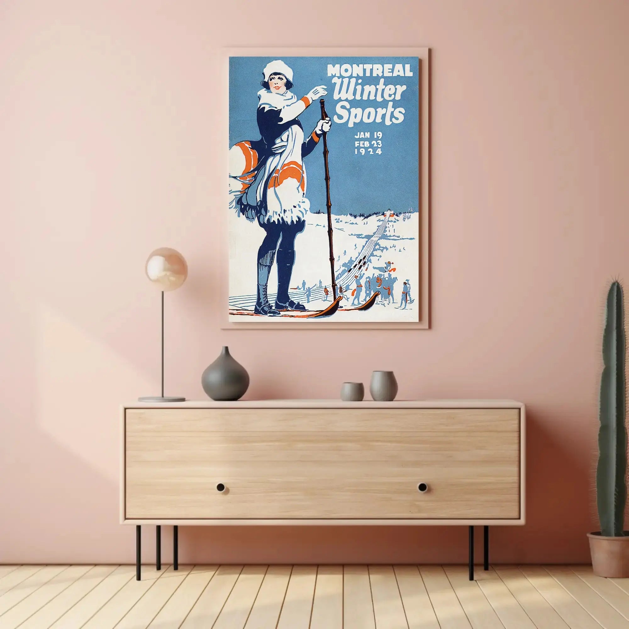 Montreal Winter Sports 1924 Vintage Poster - Sports Poster PosterGoat