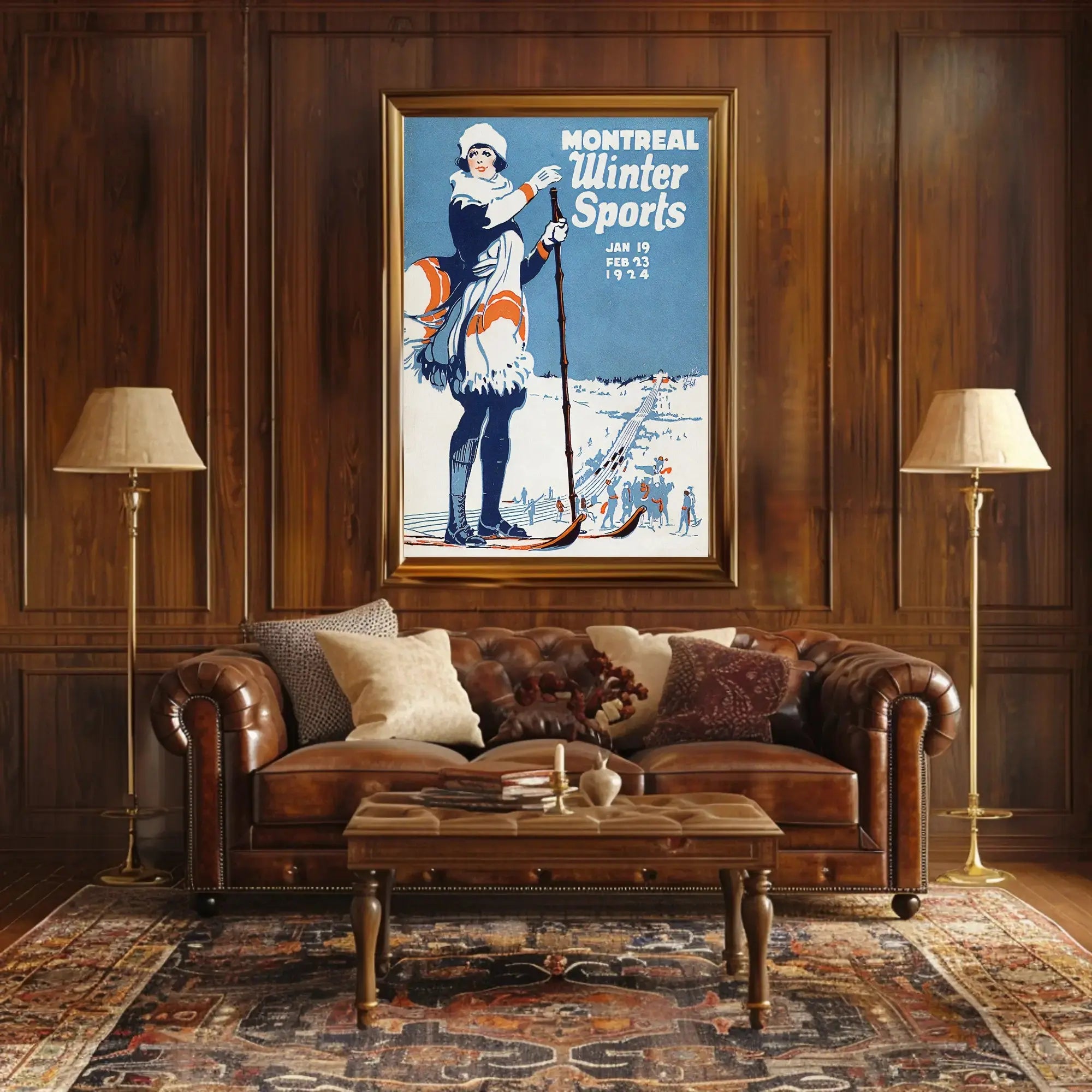 Montreal Winter Sports 1924 Vintage Poster - Sports Poster PosterGoat