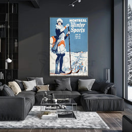 Montreal Winter Sports 1924 Vintage Poster - Sports Poster PosterGoat