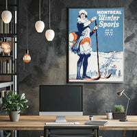 Montreal Winter Sports 1924 Vintage Poster - Sports Poster PosterGoat