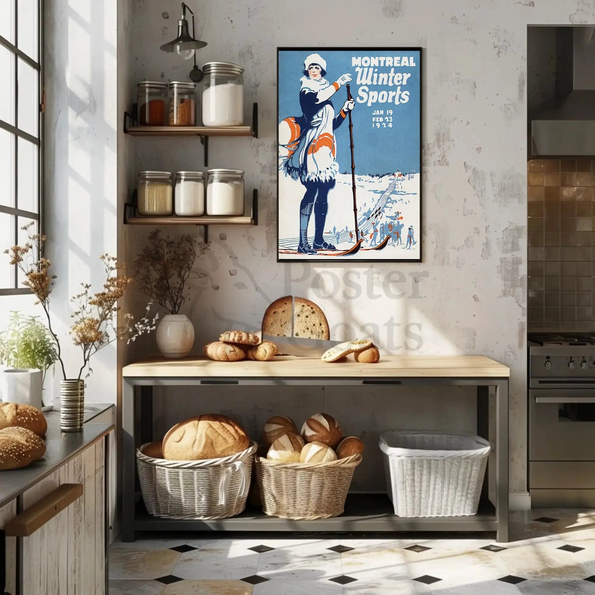 Montreal Winter Sports 1924 Vintage Poster - Sports Poster PosterGoat