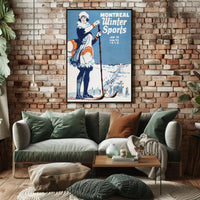 Montreal Winter Sports 1924 Vintage Poster - Sports Poster PosterGoat
