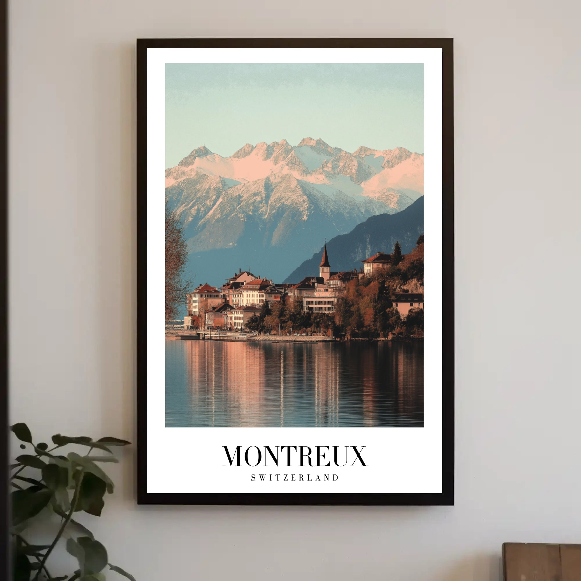 Montreux Switzerland Travel Poster with Scenic Alpine Beauty PosterGoat