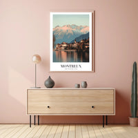 Montreux Switzerland Travel Poster with Scenic Alpine Beauty PosterGoat