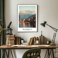Montreux Switzerland Travel Poster with Scenic Alpine Beauty PosterGoat