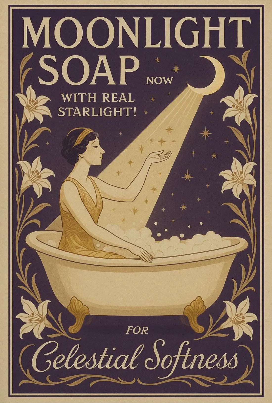 Moonlight Soap Art Nouveau Vintage Advertisement Poster PosterGoat