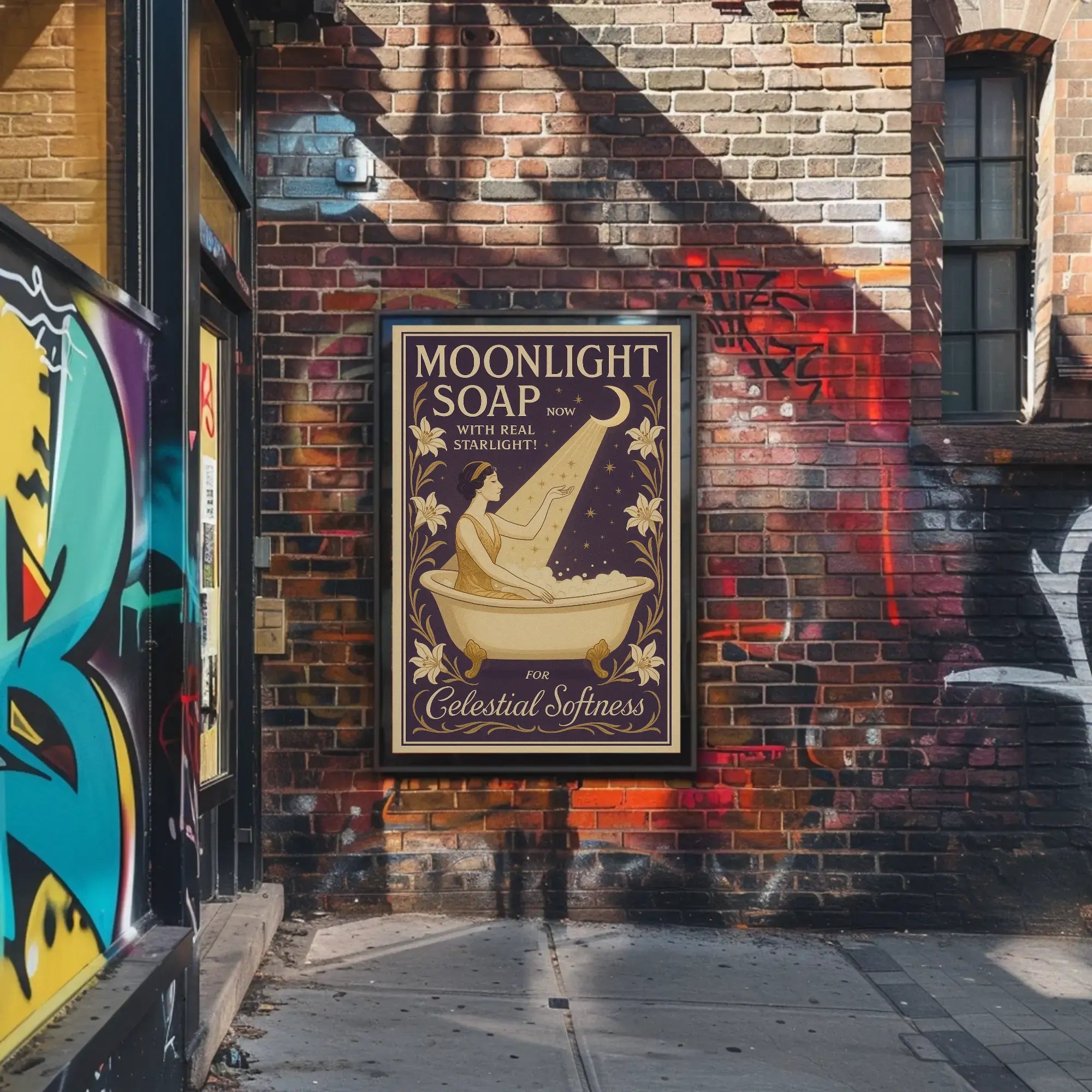 Moonlight Soap Art Nouveau Vintage Advertisement Poster PosterGoat