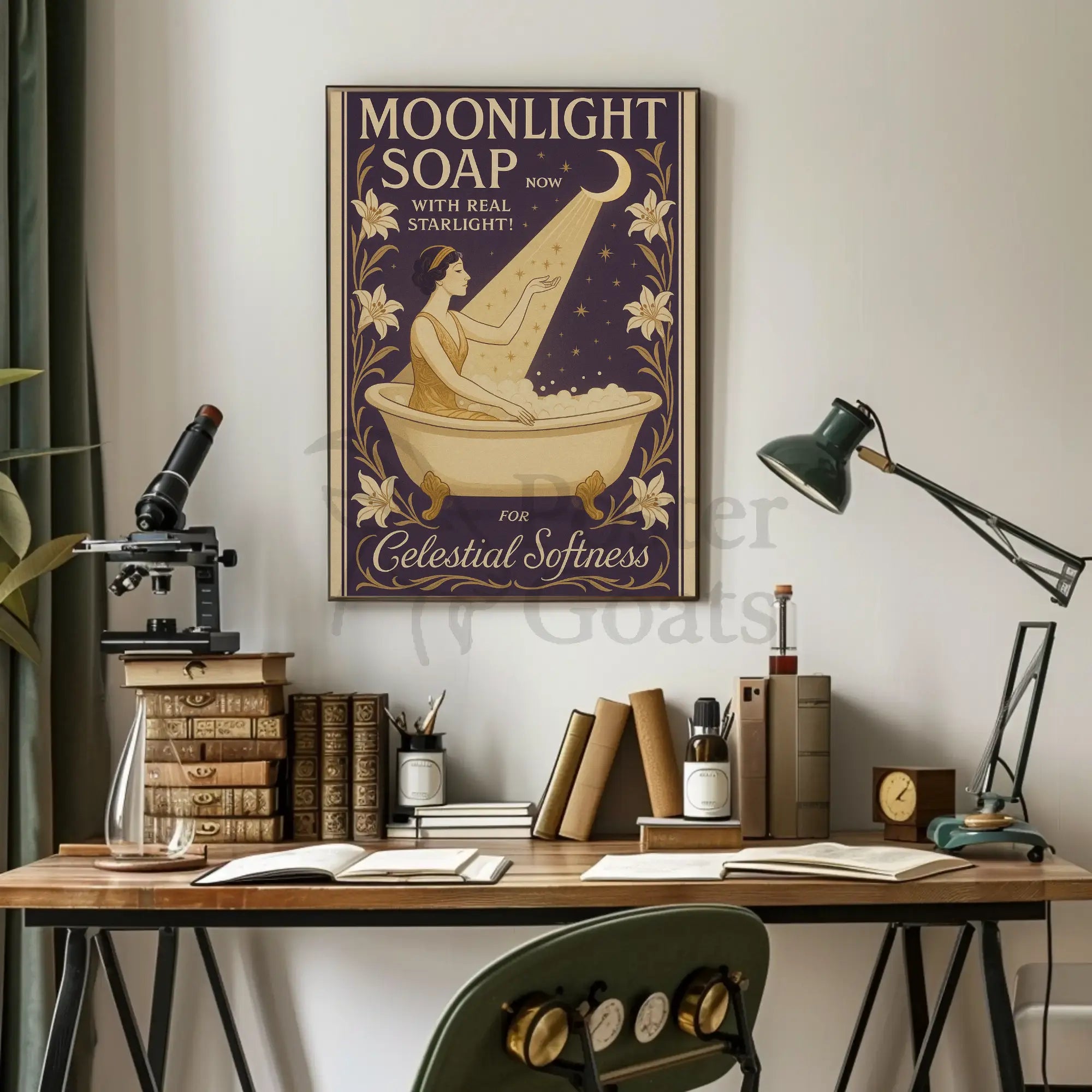 Moonlight Soap Art Nouveau Vintage Advertisement Poster PosterGoat