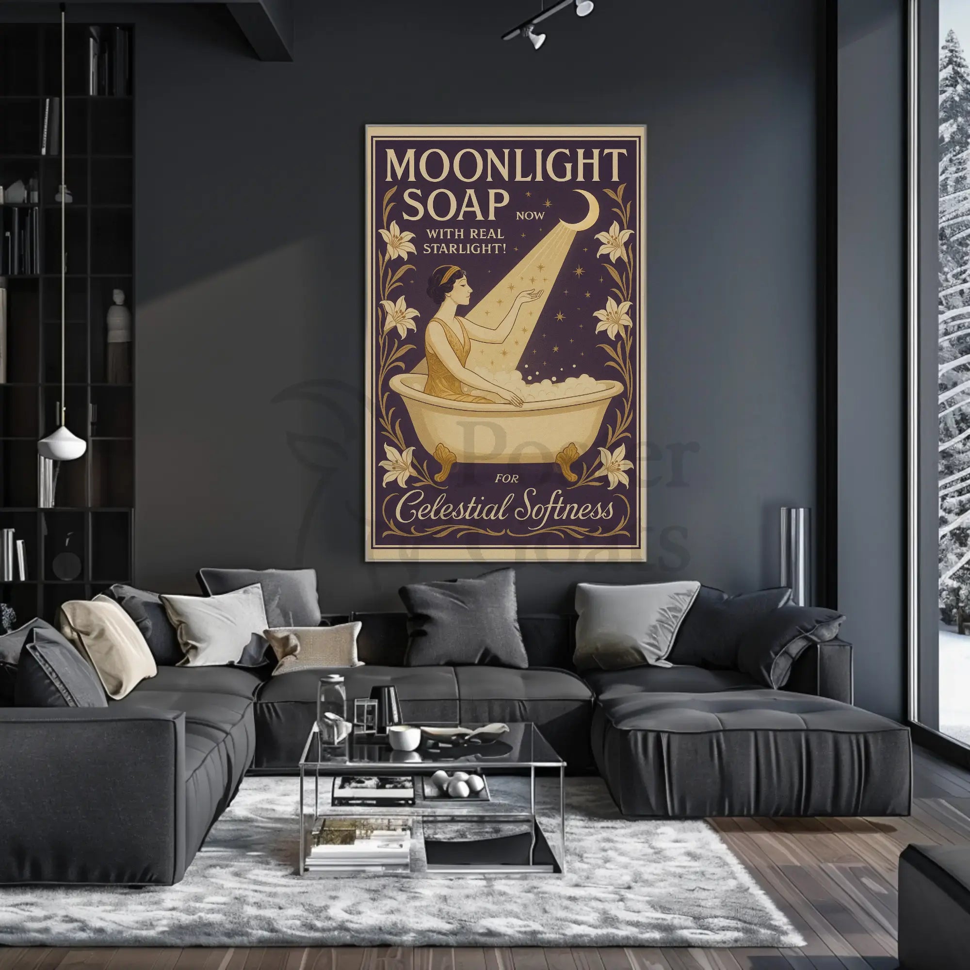 Moonlight Soap Art Nouveau Vintage Advertisement Poster PosterGoat