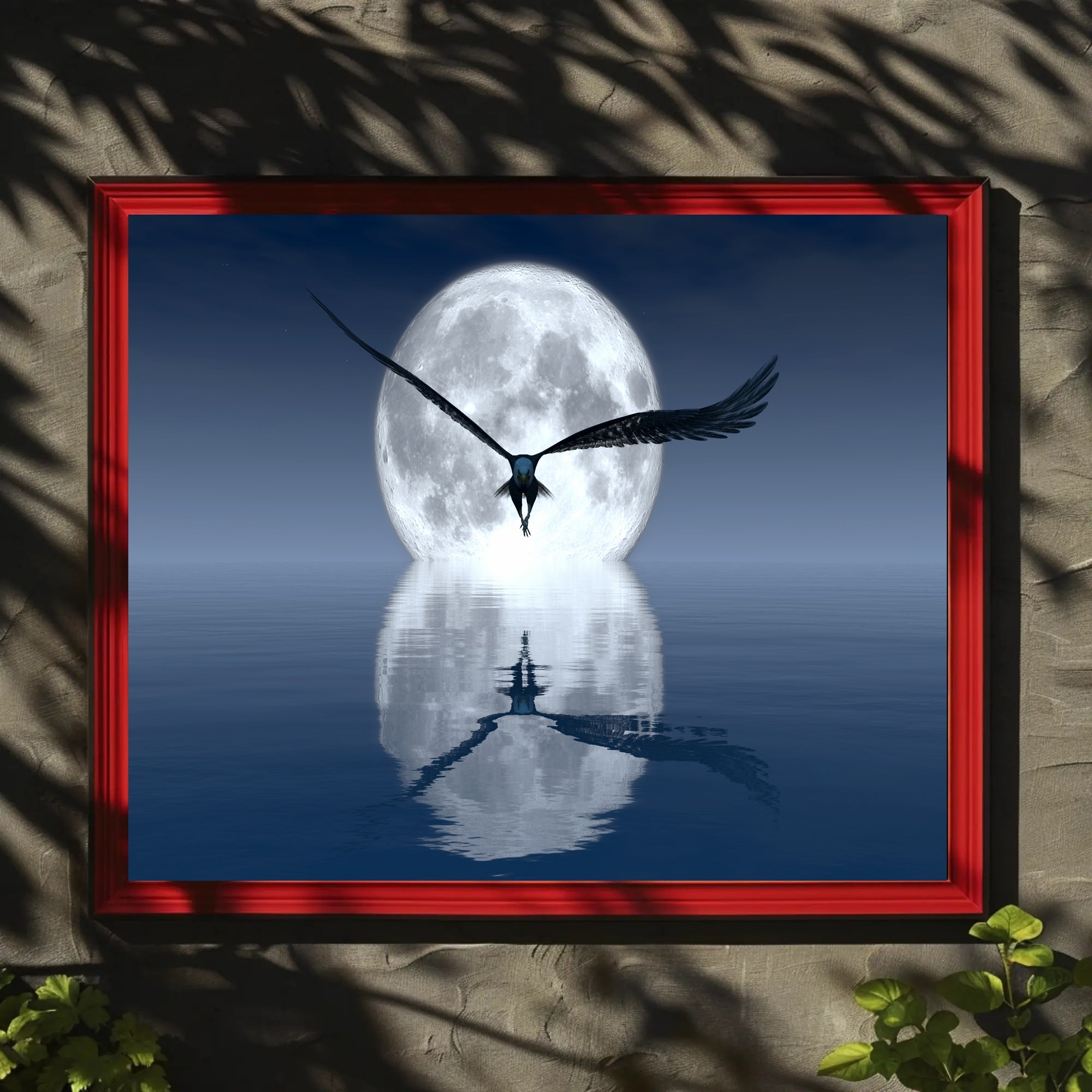Moonlit Flight Over Majestic Landscape Animal Poster PosterGoat