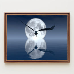 Moonlit Flight Over Majestic Landscape Animal Poster PosterGoat
