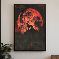 Moonlit Wolf: Mythical Forest Scene Animal Poster PosterGoat