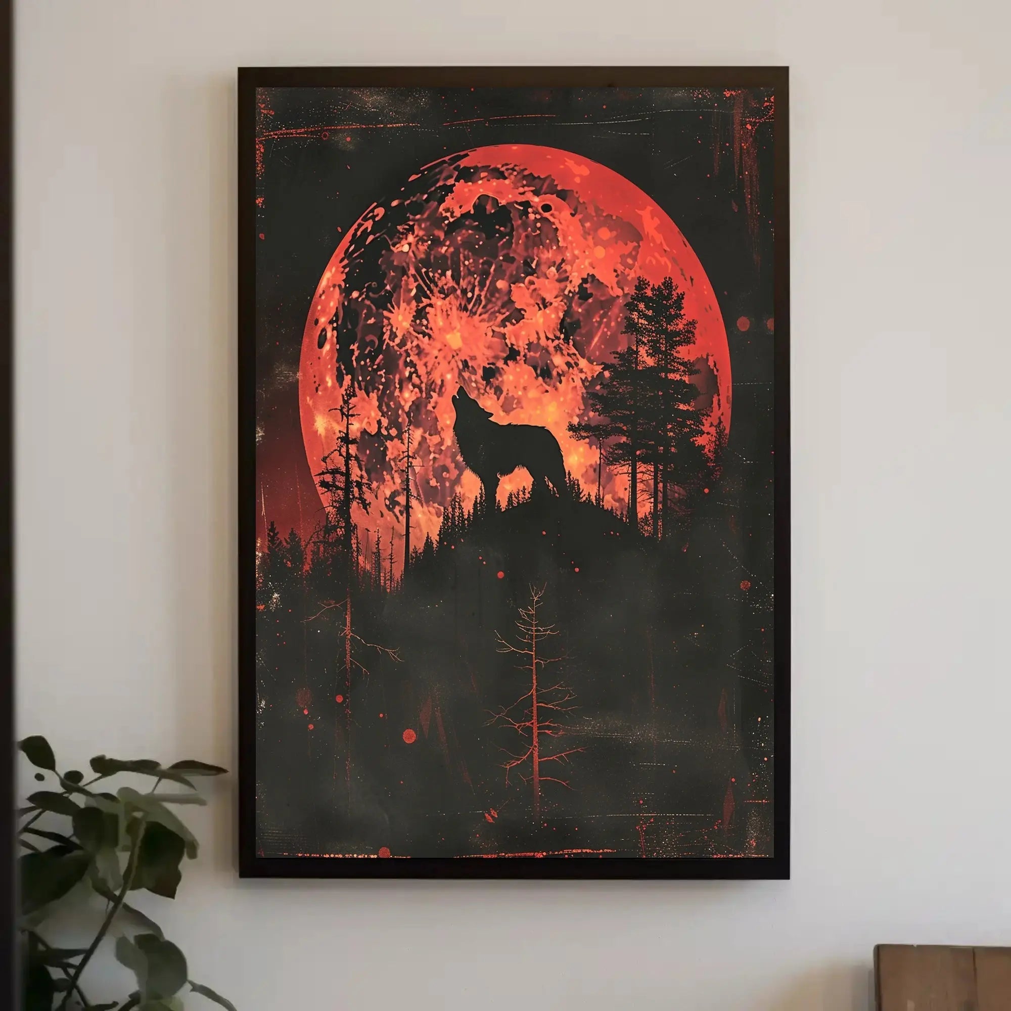 Moonlit Wolf: Mythical Forest Scene Animal Poster PosterGoat