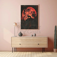 Moonlit Wolf: Mythical Forest Scene Animal Poster PosterGoat