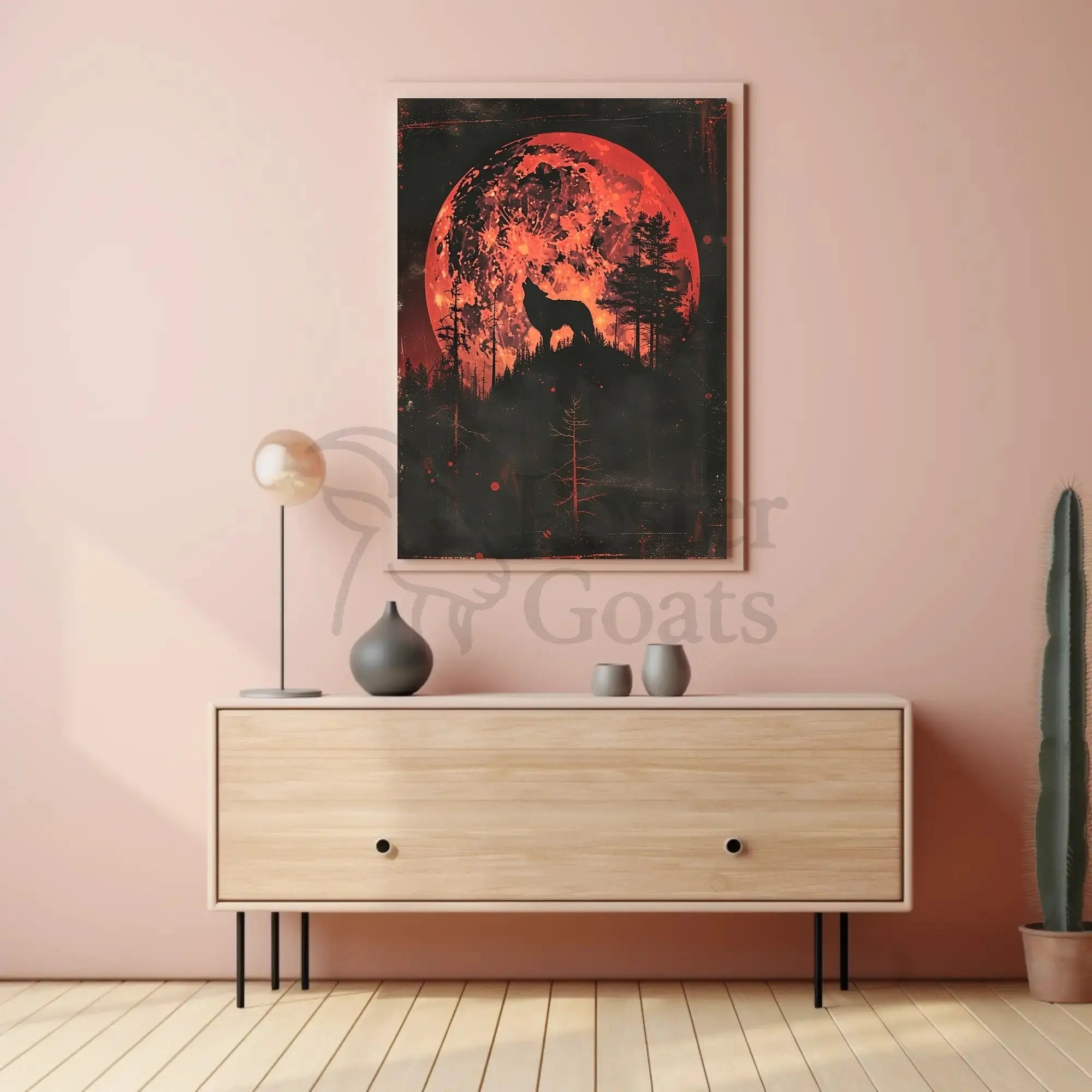 Moonlit Wolf: Mythical Forest Scene Animal Poster PosterGoat