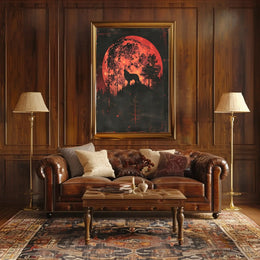 Moonlit Wolf: Mythical Forest Scene Animal Poster PosterGoat