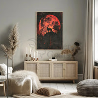 Moonlit Wolf: Mythical Forest Scene Animal Poster PosterGoat