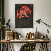 Moonlit Wolf: Mythical Forest Scene Animal Poster PosterGoat