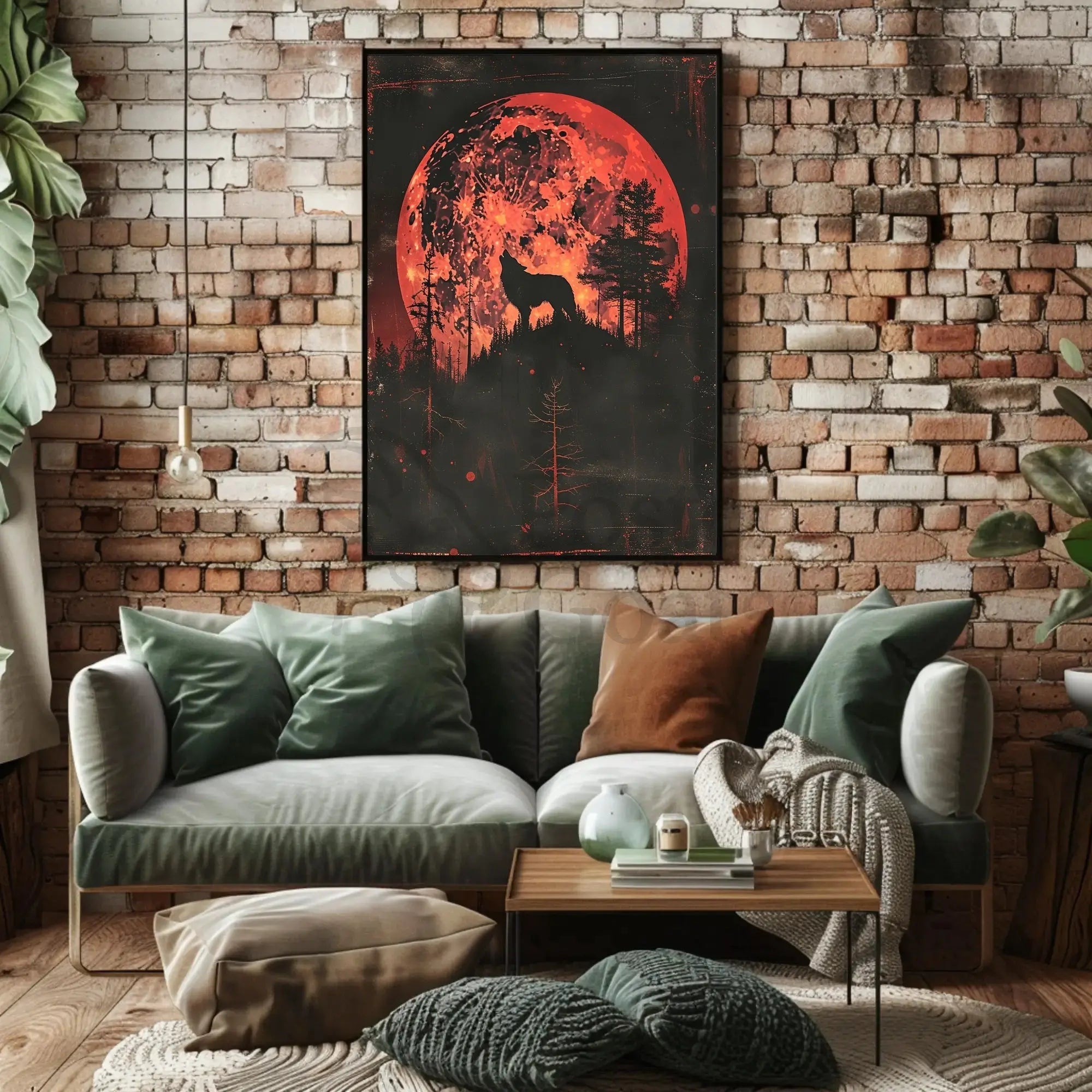 Moonlit Wolf: Mythical Forest Scene Animal Poster PosterGoat