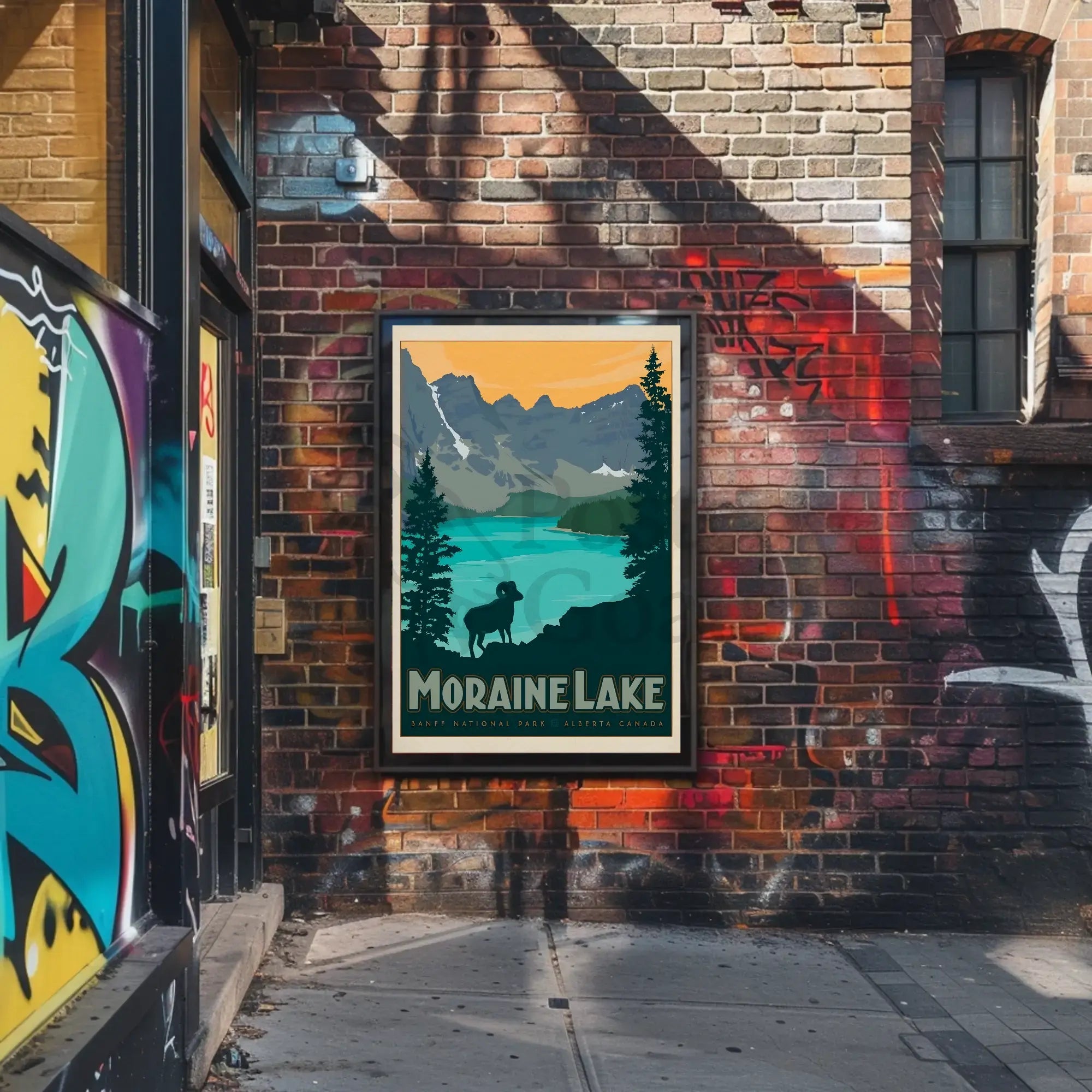 Moraine Lake Adventure Awaits National Park Poster PosterGoat