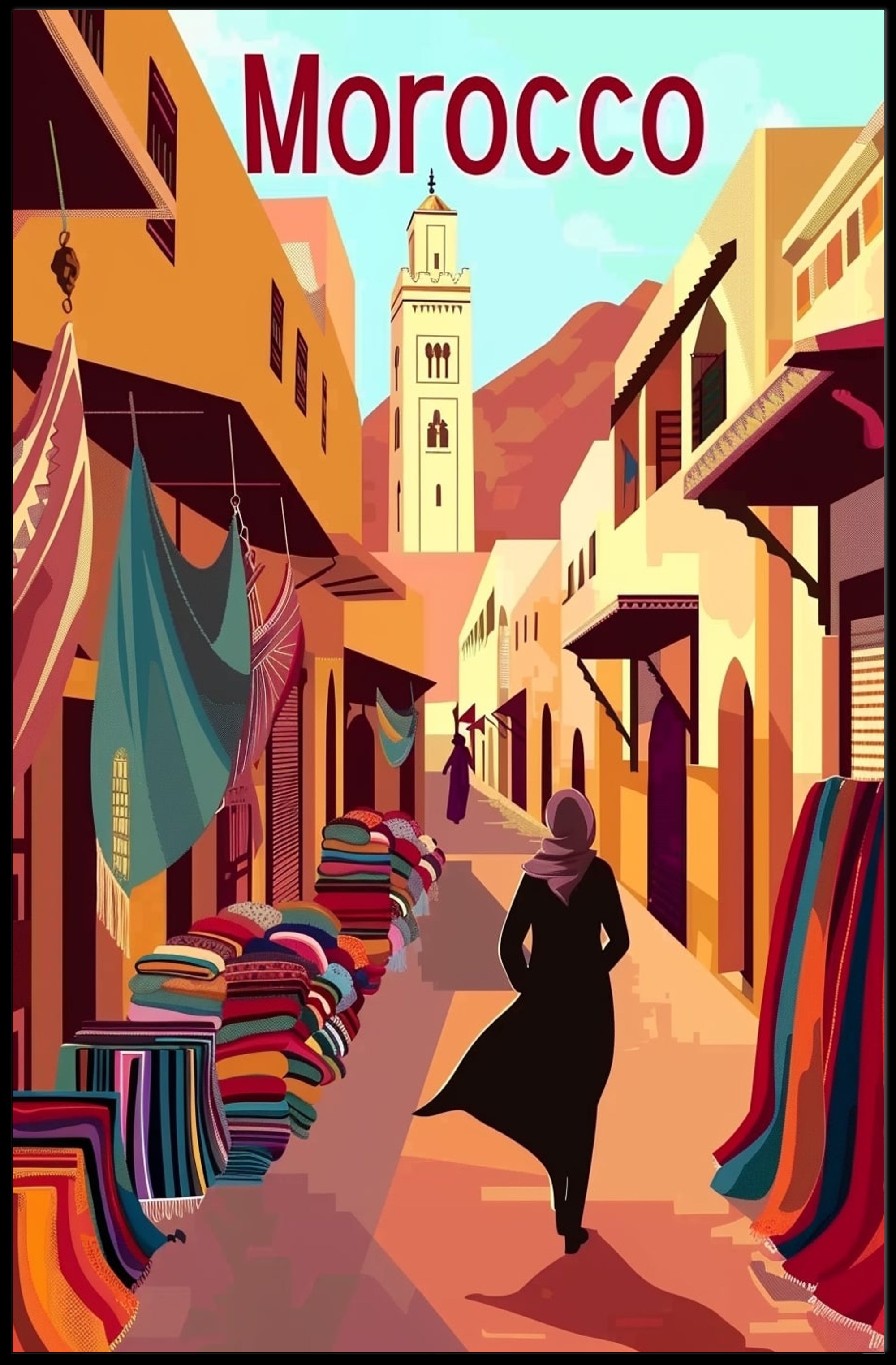 Moroccan Market Adventure Travel Poster PosterGoat