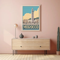 Moroccan Mosque Vintage Travel Advertisement Poster PosterGoat