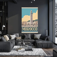 Moroccan Mosque Vintage Travel Advertisement Poster PosterGoat