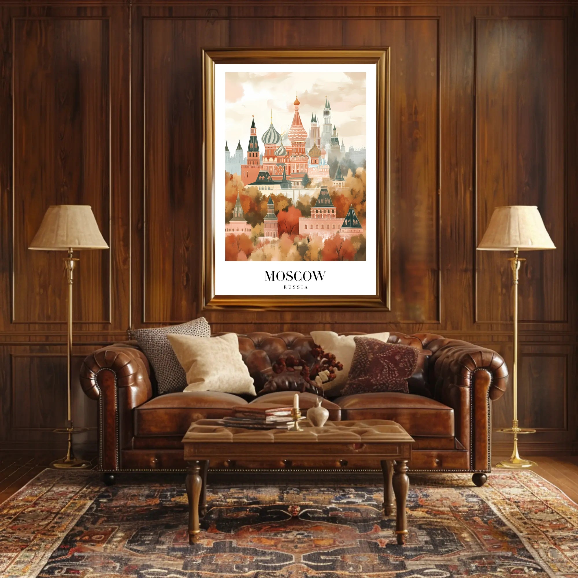 Moscow Autumn Cityscape Art Travel Poster PosterGoat