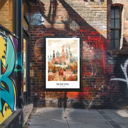 Moscow Autumn Cityscape Art Travel Poster PosterGoat