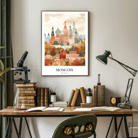 Moscow Autumn Cityscape Art Travel Poster PosterGoat